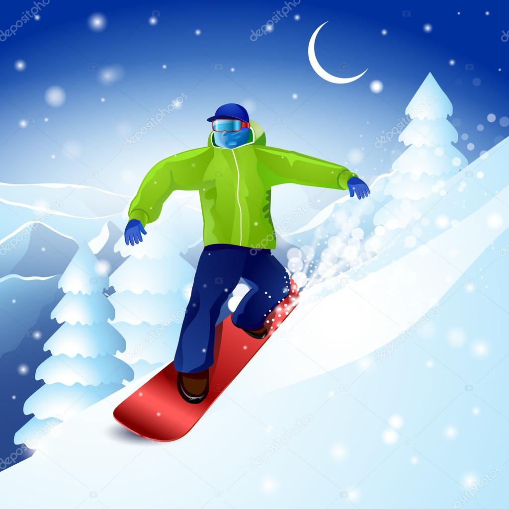 snowboarding mountain winter sports extreme sky downhill