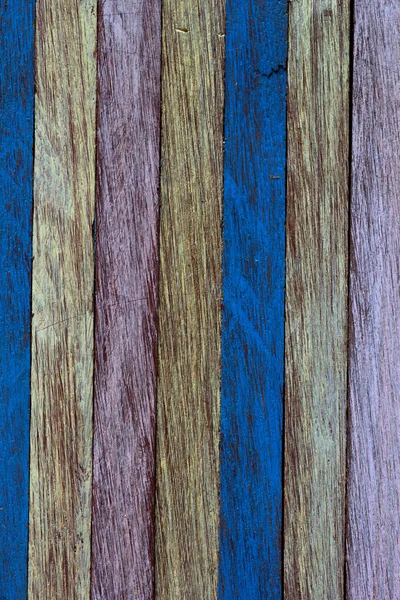 Streszczenie sztuka kolor drewna ściana żółty niebieski płytkie głęboko z pola — Zdjęcie stockowe