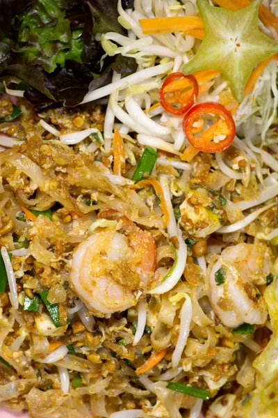 Thai food Fried Rice Sticks with Shrimp Stock Image