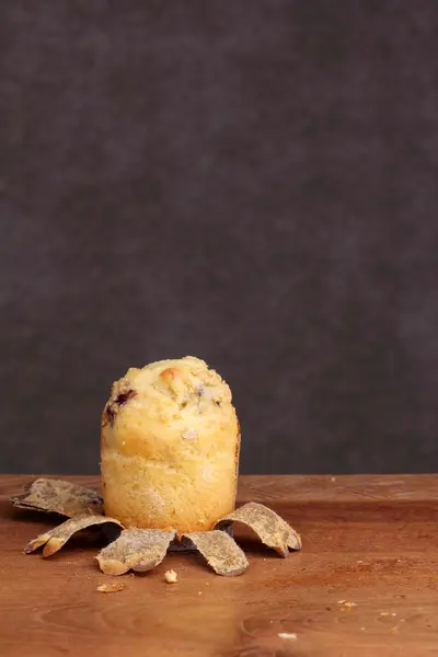 Muffin boulangerie sur teck — Photo