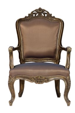 Kahverengi antika sandalye retro tarzı louis 