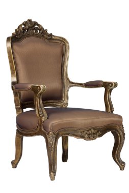 Kahverengi antika sandalye retro tarzı louis