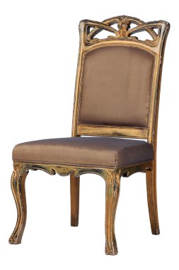 Antika sandalye retro tarzı Louis izole kahverengi