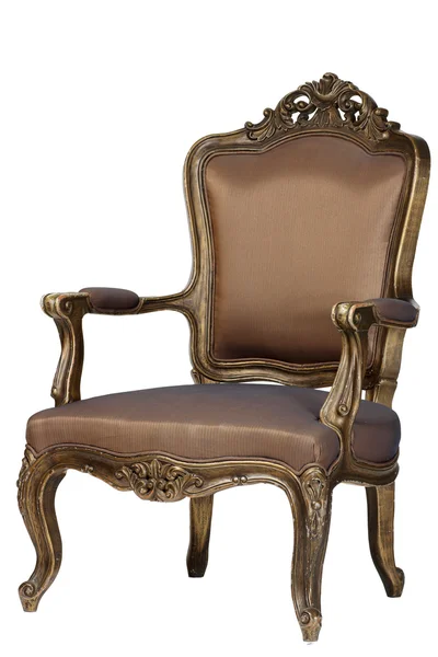 Brown antique chair retro style louis — Stock Photo, Image