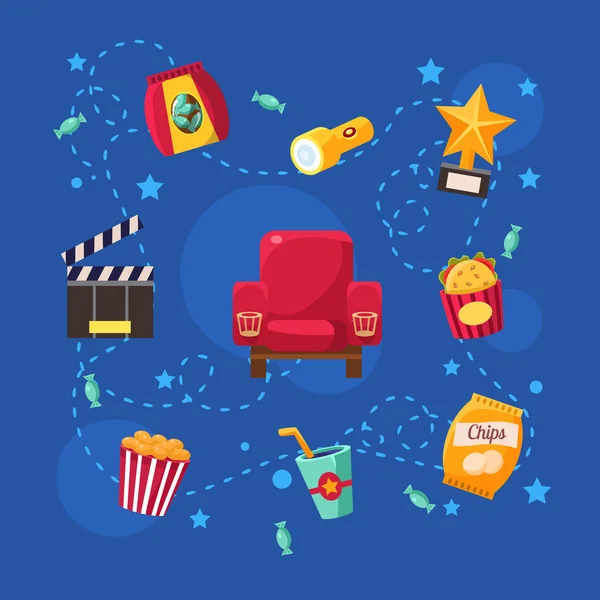 Elementos e ícones de design de cinema —  Vetores de Stock