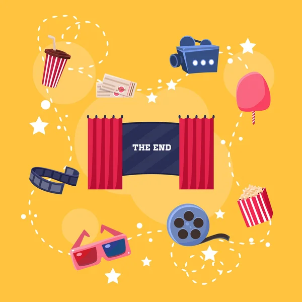 Design plano de cinema — Vetor de Stock