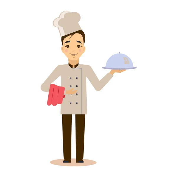 Young professional chef Vector Illustration. — Stock Vector