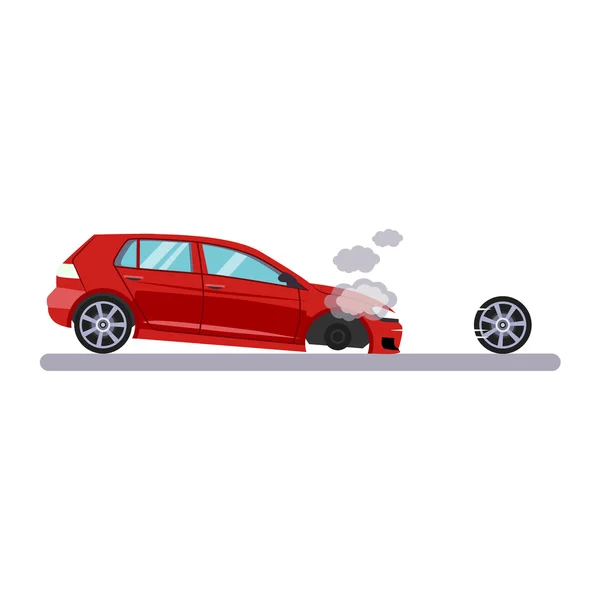 Problème de voiture et de transport avec une roue — Image vectorielle