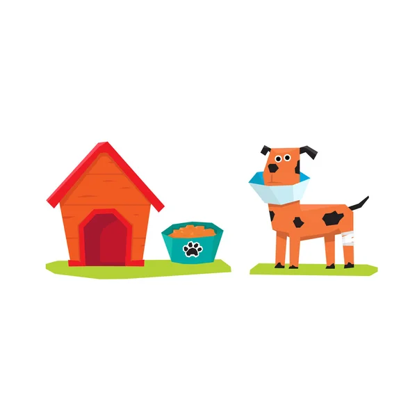 Maison pour chien et chien , — Image vectorielle
