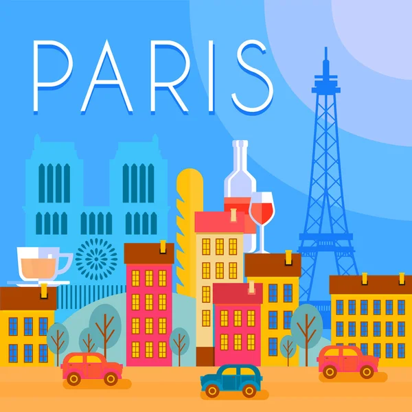 Paris Vector City Background — Stock Vector
