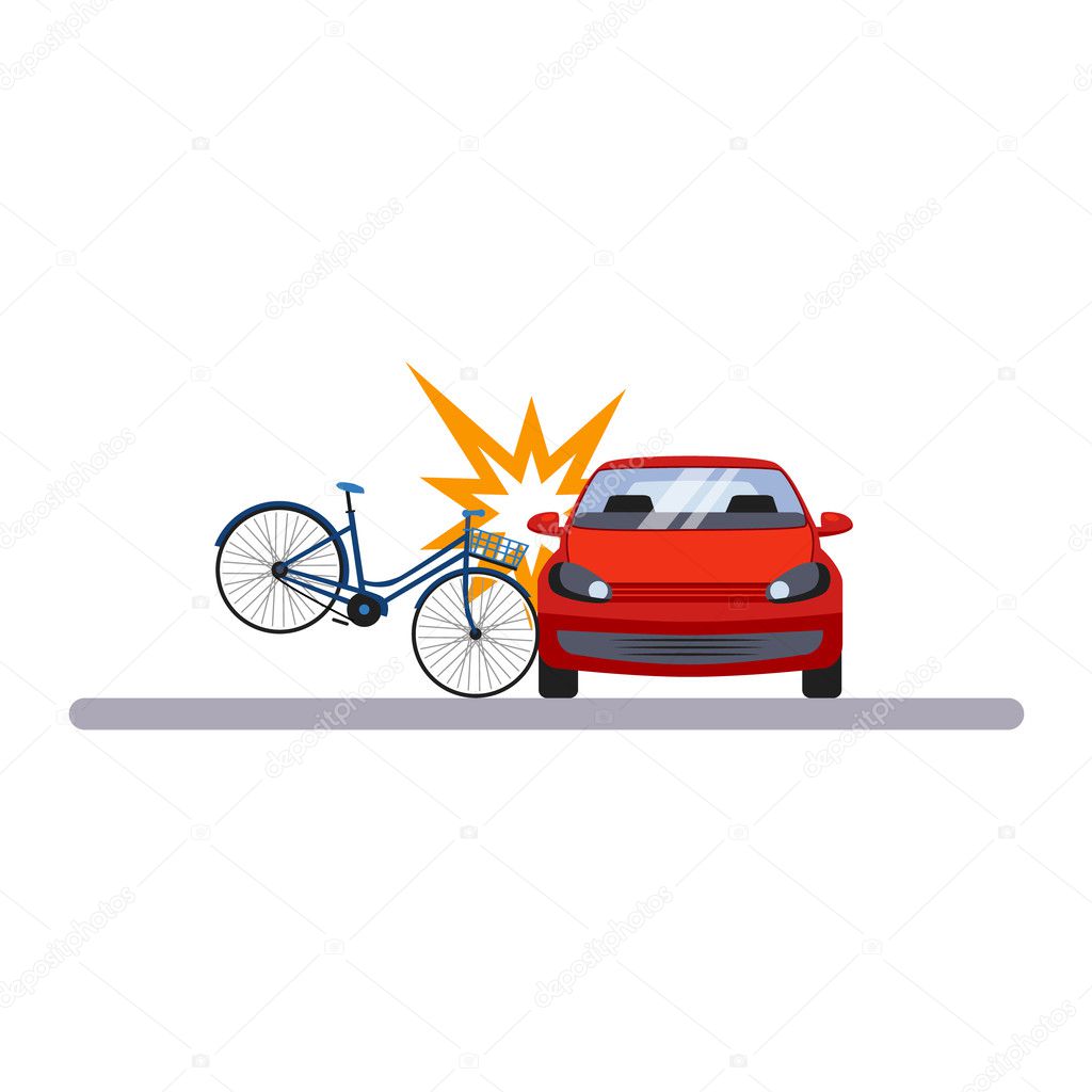 Car and Transportation. Crashed Bike.