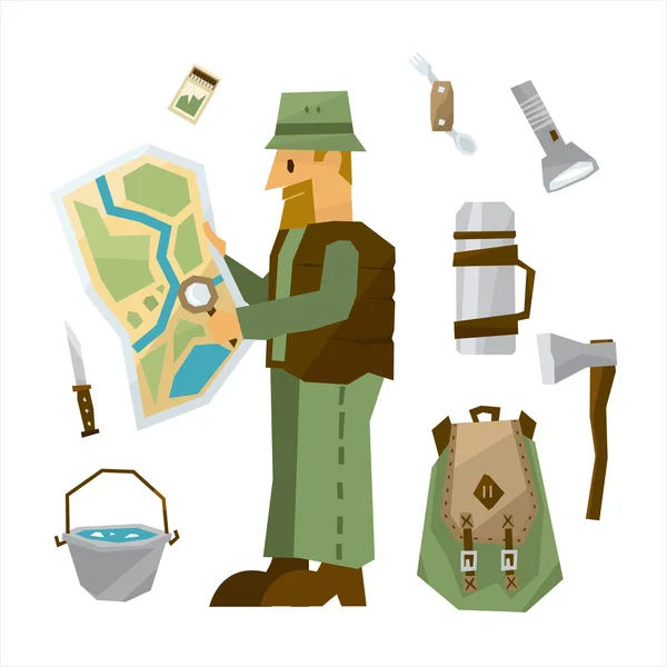 Hiking Equipment Vector — Stock Vector