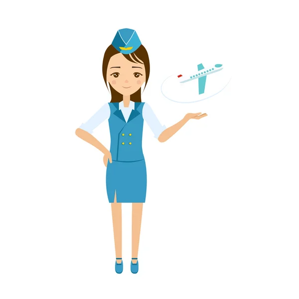 Stewardess Vector Illustration. — Stock Vector