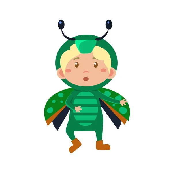 Niño con traje de insecto . — Vector de stock