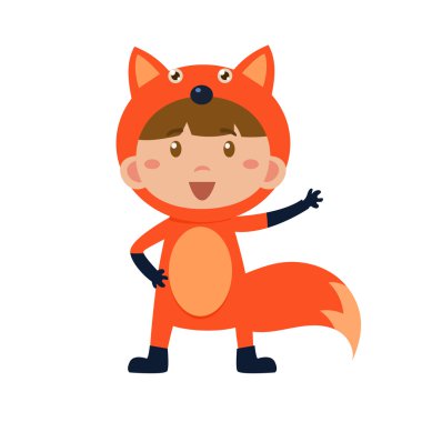 Çocuk kostüm giyen Fox