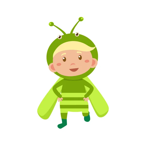 Bambino che indossa il costume di Grasshopper . — Vettoriale Stock