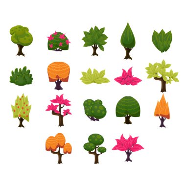 Tree Icons Set clipart