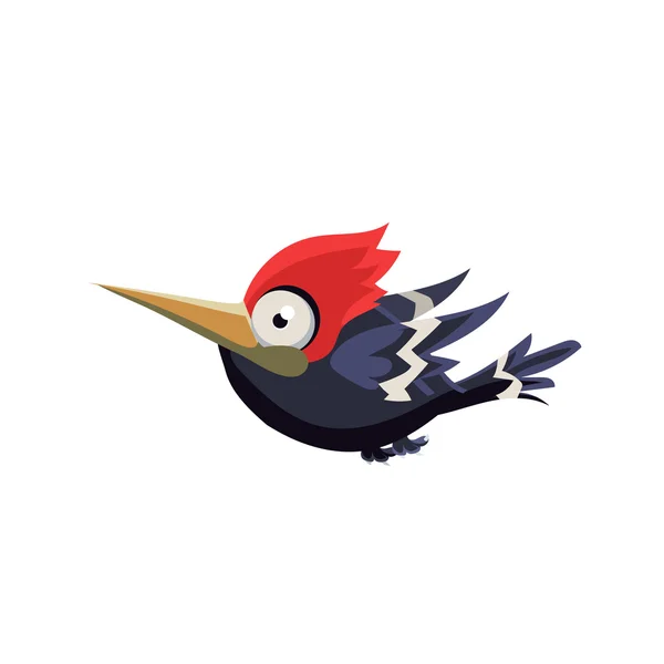 Cute Crazy Woodpecker — Stock Vector