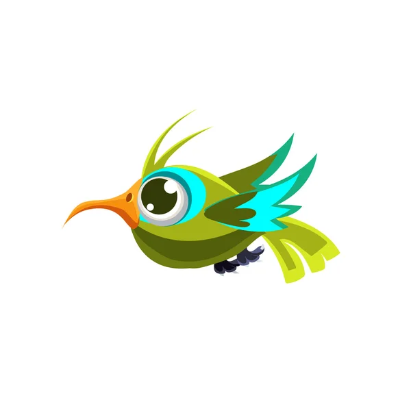 可爱的绿色蜂鸟 — 图库矢量图片