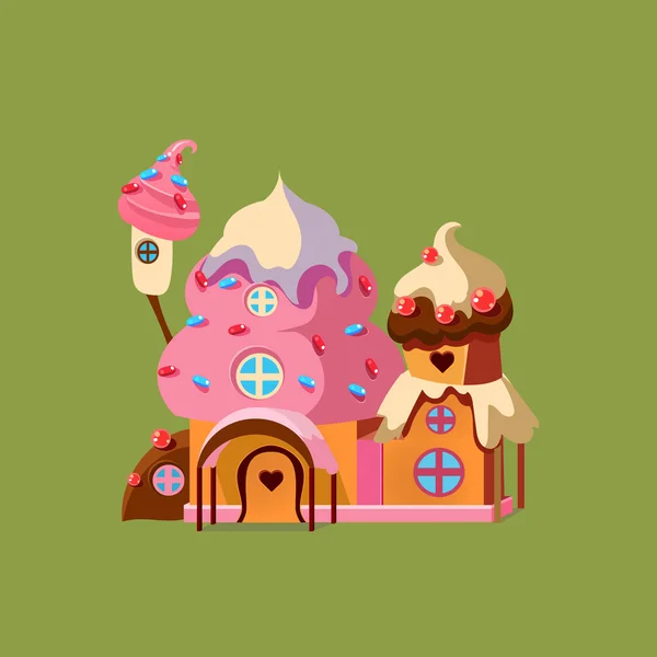 Maison de bonbons fantaisie. — Image vectorielle