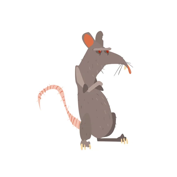 Rat staande op twee benen — Stockvector