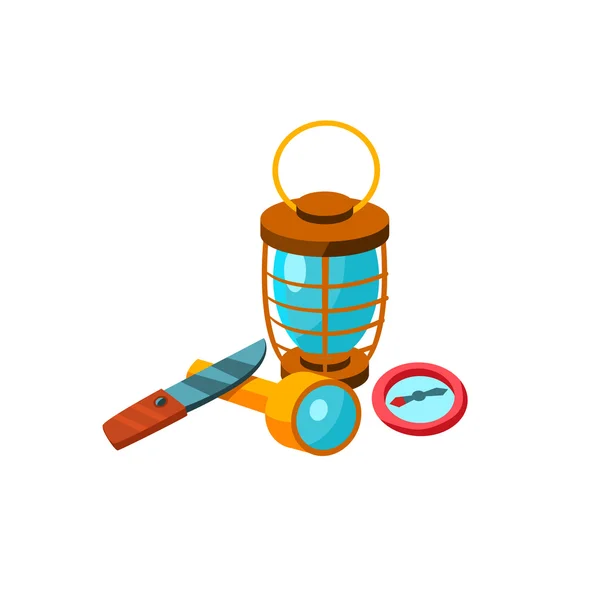 Camping Tools. Vectorillustratie — Stockvector