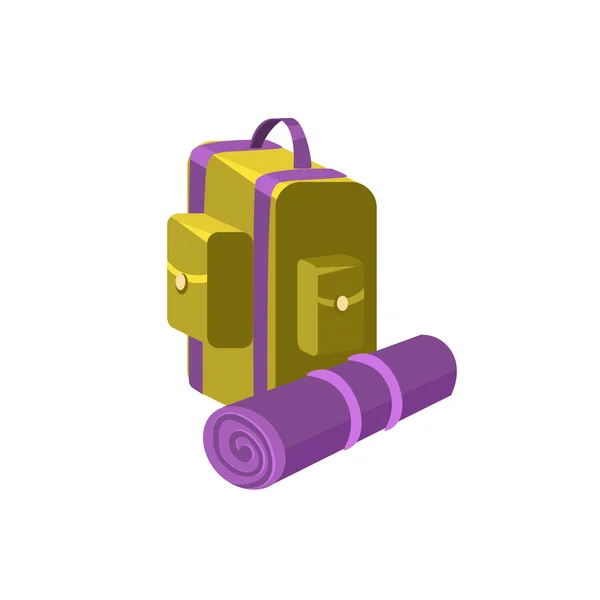 Mochila de camping. Ilustración vectorial — Vector de stock