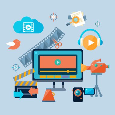 Online Sinema Tiyatro Icons Set
