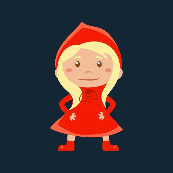 Girl In Red Riding Hood Haloween álruhában — Stock Vector