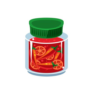 Şeffaf kavanoza acı sos