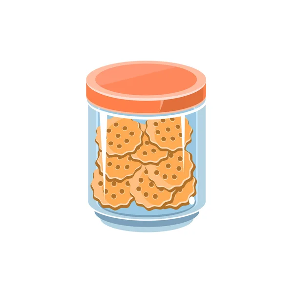 Cookies In Transparent Jar — Stock Vector