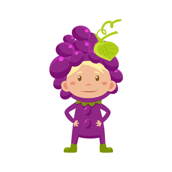 Enfant en costume de raisin. Illustration vectorielle — Image vectorielle