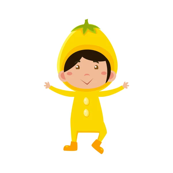 Niño disfrazado de limón. Ilustración vectorial — Archivo Imágenes Vectoriales