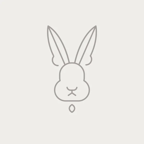 ウサギの頭の抽象的な線の描画 — ストックベクタ