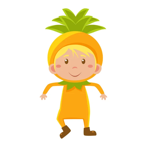 Enfant en costume d'ananas. Illustration vectorielle — Image vectorielle