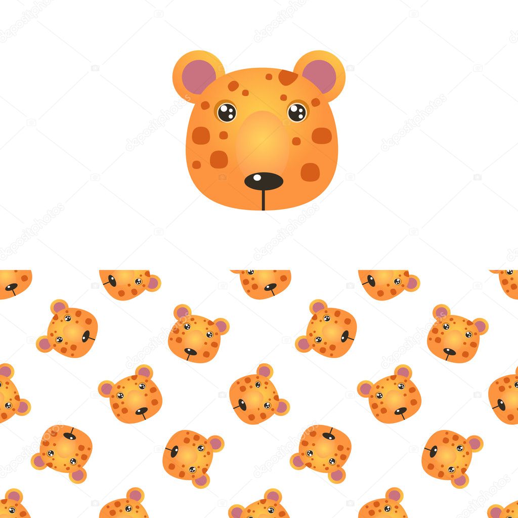 Leopard Head Icon And Pattern