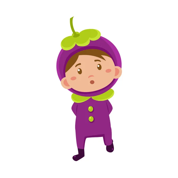 Enfant en costume de mangoustan. Illustration vectorielle — Image vectorielle