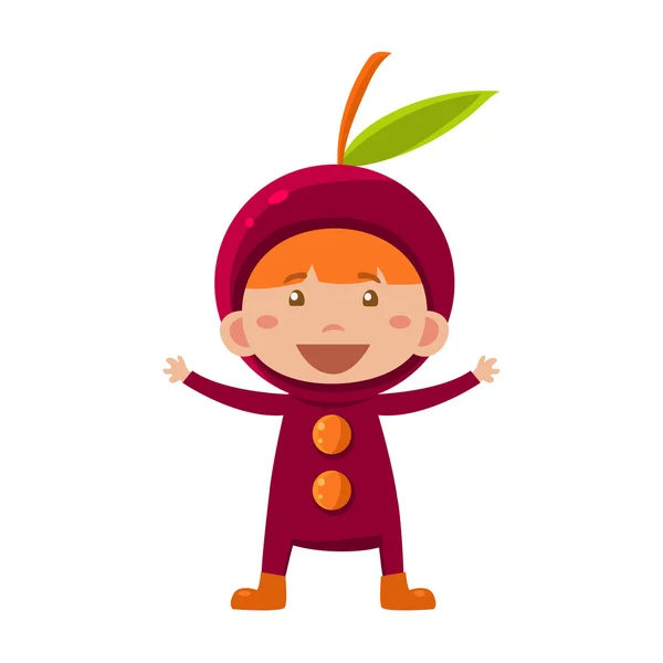 Enfant en costume de cerise. Illustration vectorielle — Image vectorielle