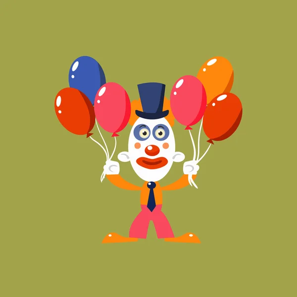 Clown Holding Balloons — Stock Vector