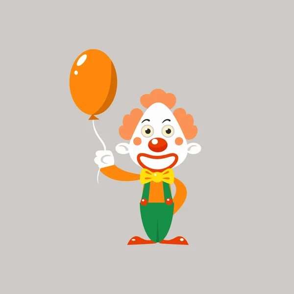 Happy Clown Holding Balloon — Stock Vector