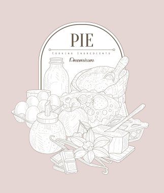 Pasta malzemeler Vintage kroki