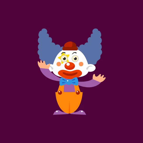 Clown Greeting Simplified Isolated — Stock Vector