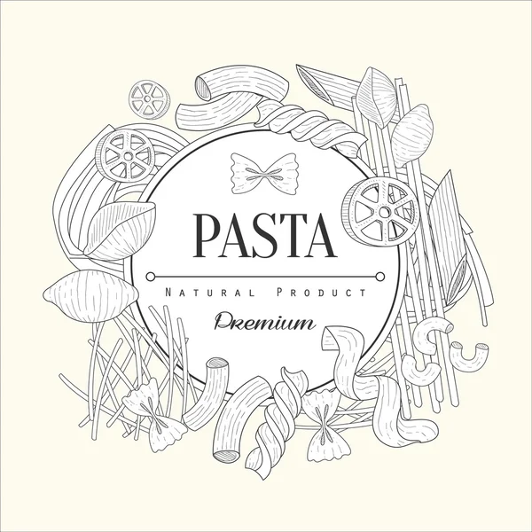 Pasta Collection Vintage Sketch — Stock Vector