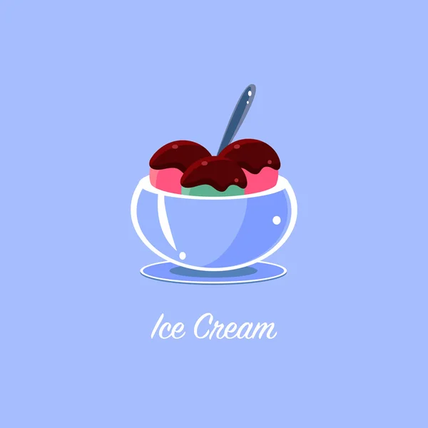 Helado en un tazón — Vector de stock