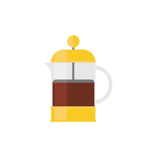 コーヒー プレスの図を簡略化 — ストックベクタ