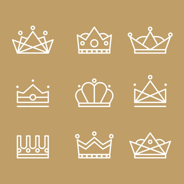 Taç Icons set — Stok Vektör