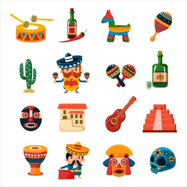 Geleneksel Meksika semboller koleksiyonu