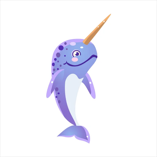 Blue Narwhal Icon — Vector de stoc