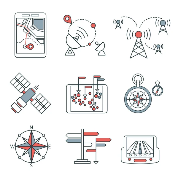Different navigation icons set — Stock Vector