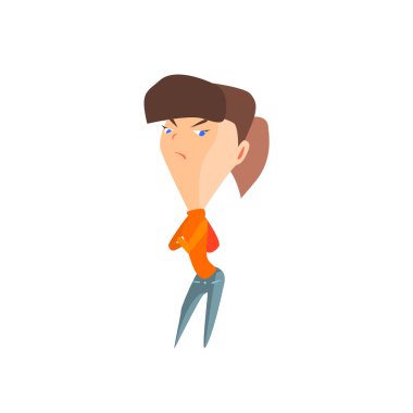 Resentful Girl Emotion Icon clipart